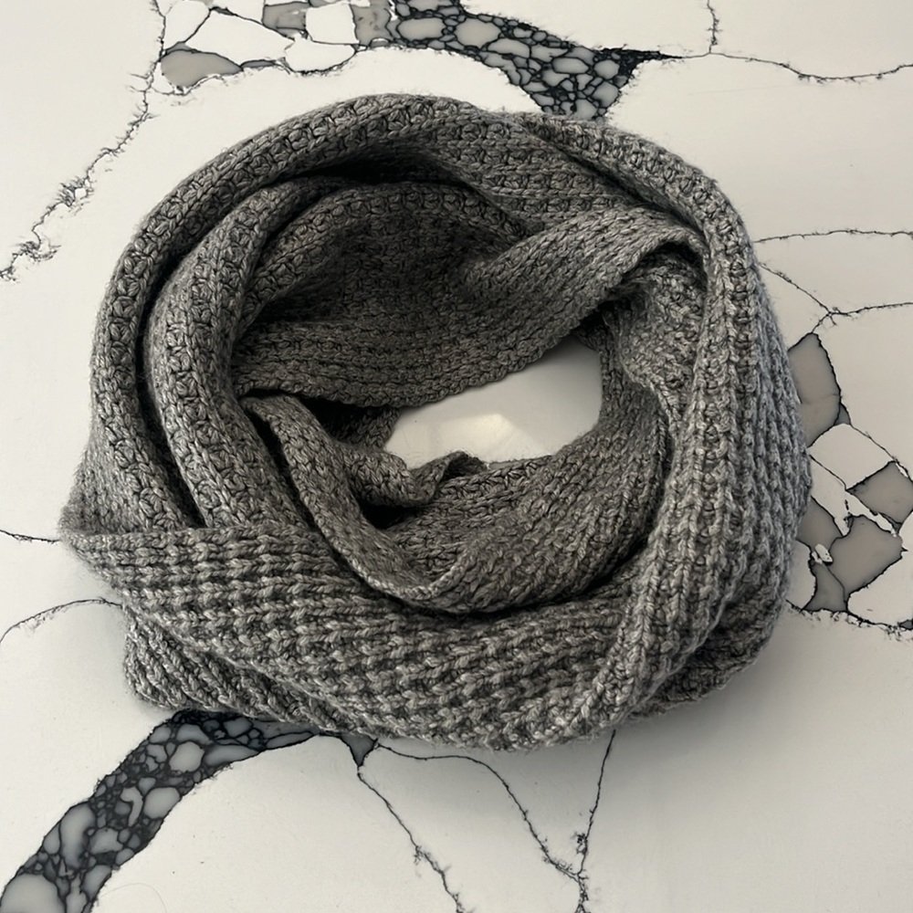 J. Crew Infinity Gray Knit Scarf, One Size Fits Most